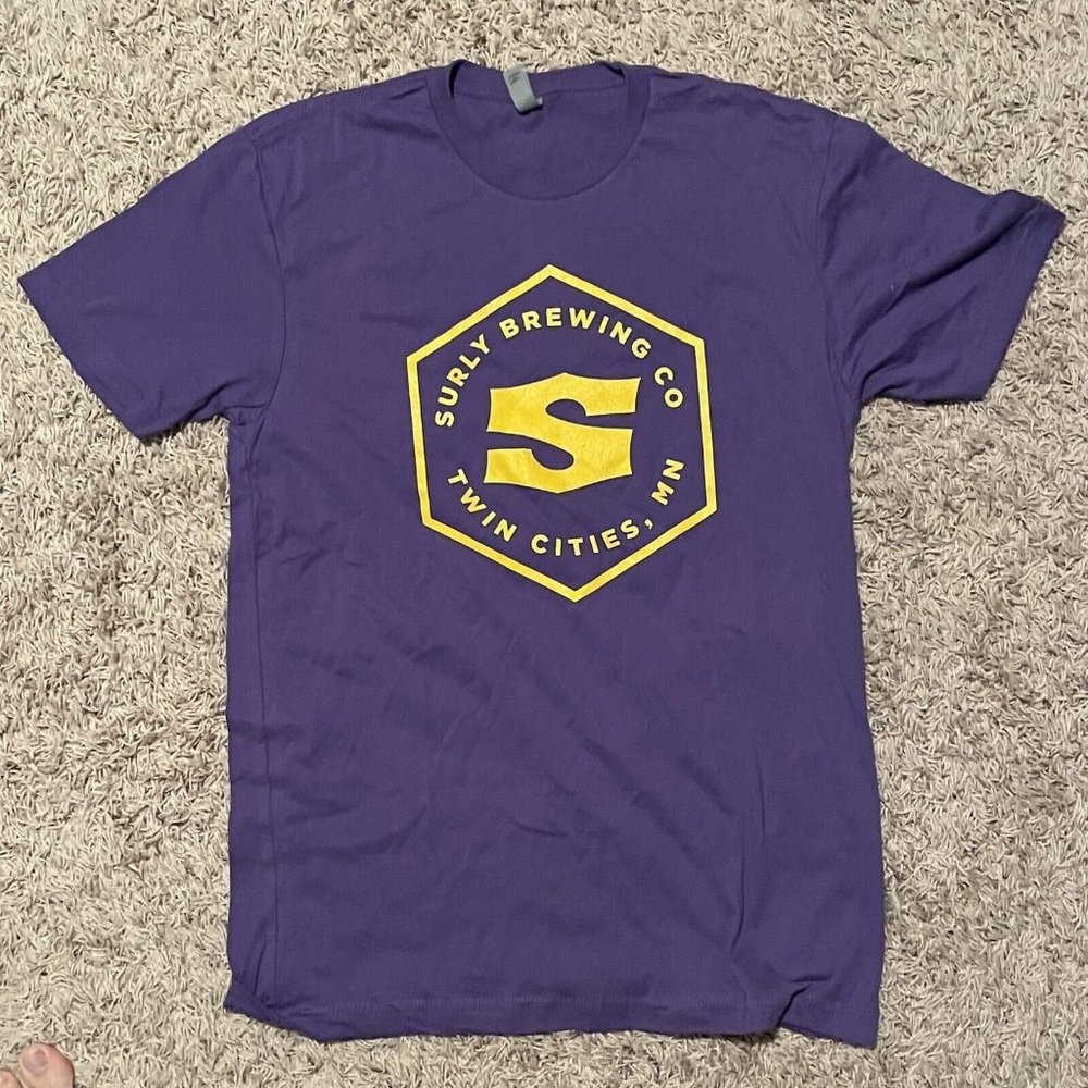 Surly Brewing Twin Cities Minnesota Men's Purple T-Shirt Size M Vikings Style